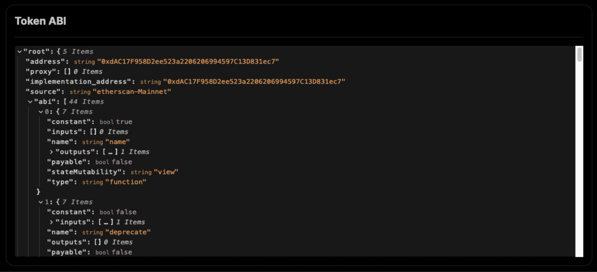 Token ABI